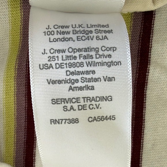 Madewell Womens Striped Long Sleeve Cotton T-Shirt White Burgundy Green S - Picture 7 of 8